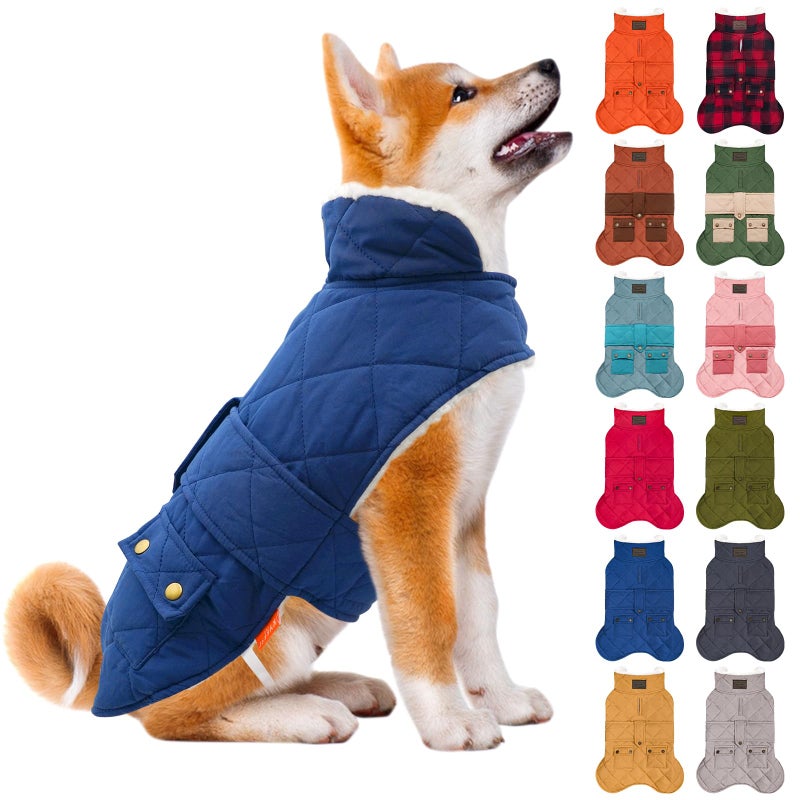 KYEESE Dog Coat Waterproof Dogs Jacket with Fleece Lined Windproof Dog Coats for Small Dogs Thick Pets Clothes with Pocket Soft Pet Sweater for Cold Weather Warm Pet Winter Puffer Coat with Leash Hole - Image 1